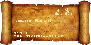 Lambing Marcell névjegykártya